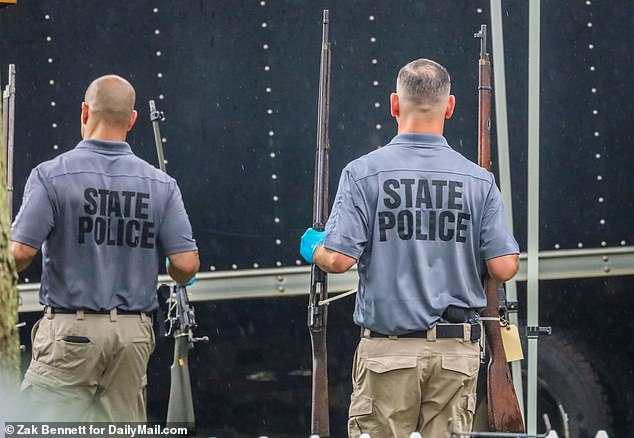 New York State Police have removed a massive cache of weapons from the Long Island home of suspected Gilgo Beach serial killer Rex Heuermann