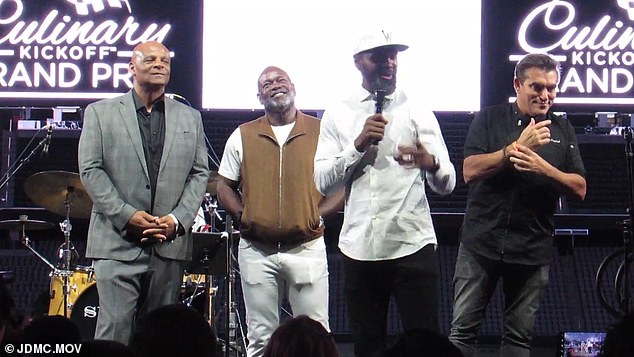 The trio of NFL greats appeared at the F1 Culinary Kickoff Grand Prix in Las Vegas on Thursday