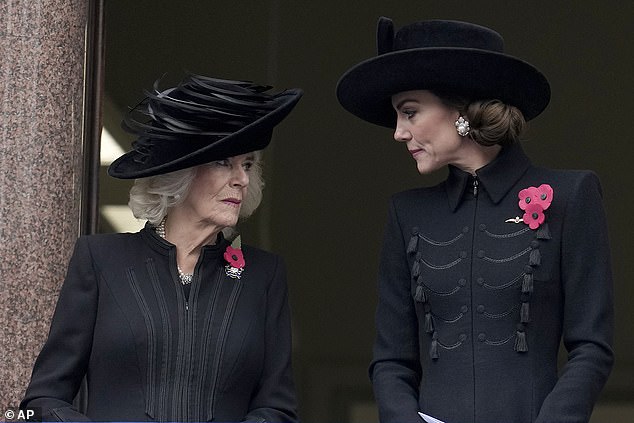 Insiders have credited Camilla and Kate (pictured) with bringing the family together more often, but William will likely take some of the credit