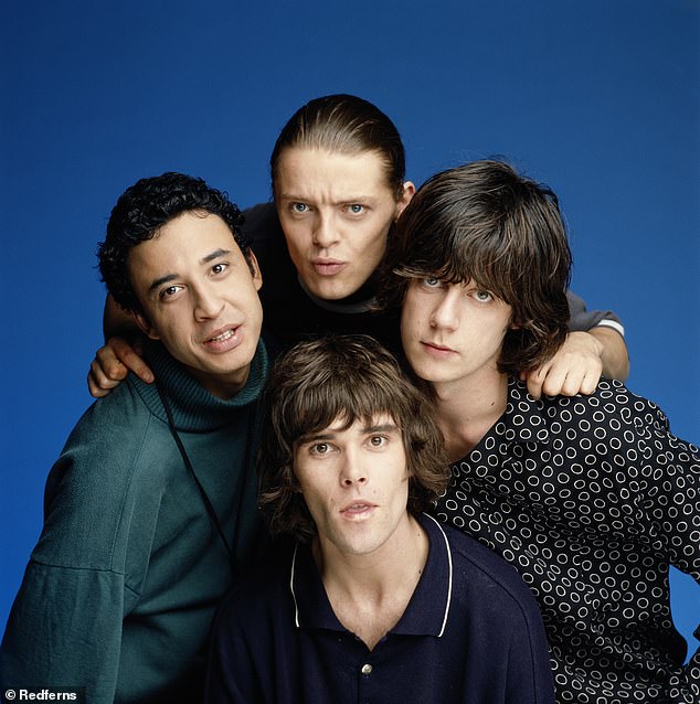 Icons: The Stone Roses are depicted in 1990 LR Reni, Mani (top) Ian (bottom) John.  The group split in 1996, but reformed in 2012