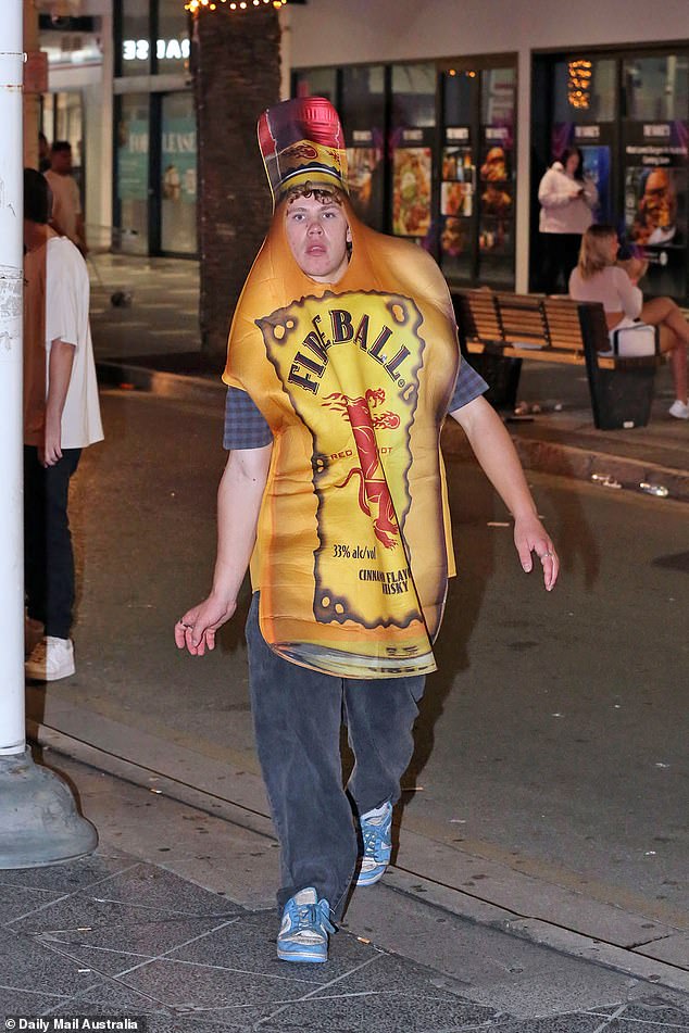 Hundreds hit the clubs on Saturday night with a high school dropout dressed in a Fireball Whiskey outfit among the more bizarre costumes spotted that night