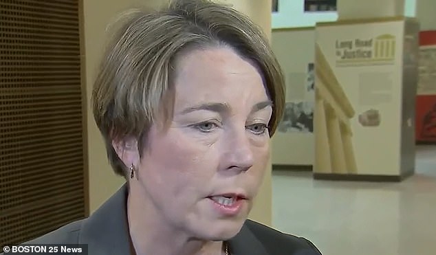 Massachusetts has a right to shelter law that requires it to provide housing for the homeless, but Governor Maura Healey (pictured) warned the state is running out of space