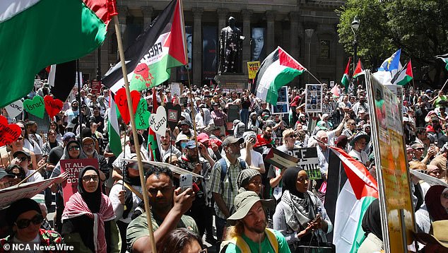 Protesters are demanding a ceasefire against the war and Sunday's marches coincide with a possible agreement between Israel and Hamas to cease hostilities for a period of five days.