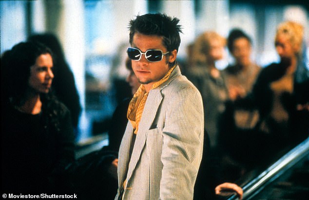 Channeling a bad boy: The Oscar winner channeled his bad boy character Tyler Durden from 1999's Fight Club by rocking sandy blonde short hair, a fitted jacket and tinted sunglasses