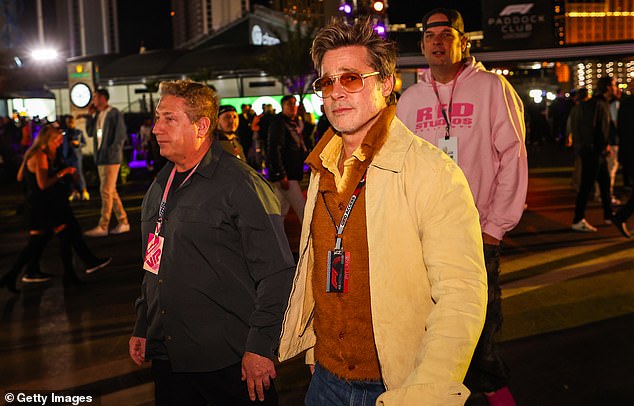 Busy actor: Brad was a fixture on the F1 circuits this past season, filming the racing drama Apex, directed by Top Gun: Maverick's Joseph Kosinski, alongside actors Damson Idris and Javier Bardem