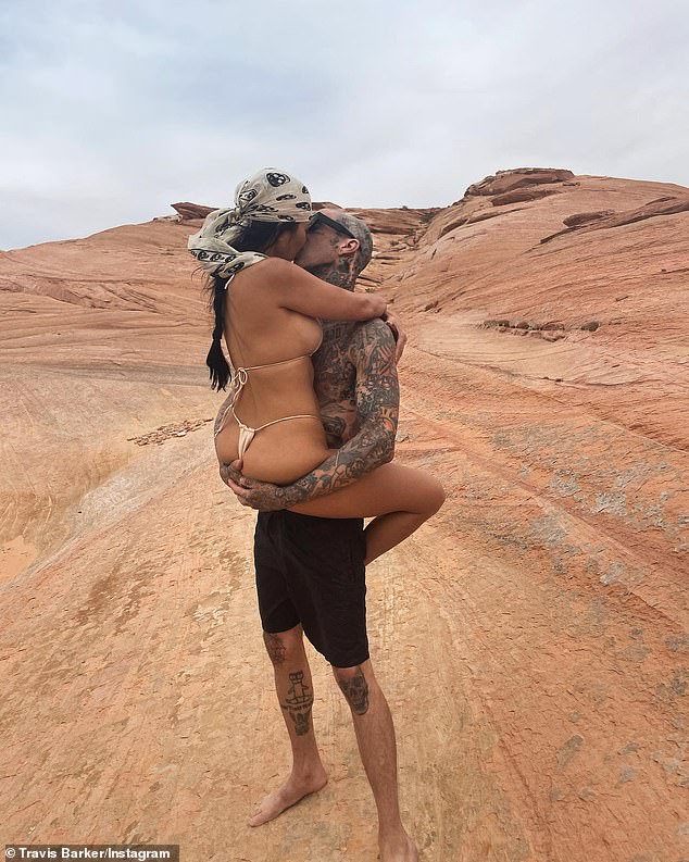 Hot and heavy!  The couple raised eyebrows with this steamy photo taken during their 2021 getaway to the Utah desert