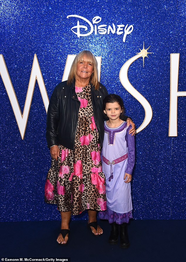 Doting grandma: The Loose Women panellist, 65, looked in good spirits as she spent some quality time with her six-year-old granddaughter Betsy