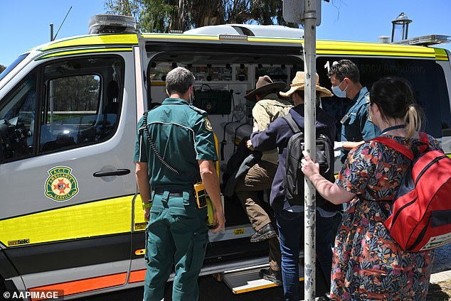 Mr Andrews walked unaided to a waiting ambulance where he was taken to hospital