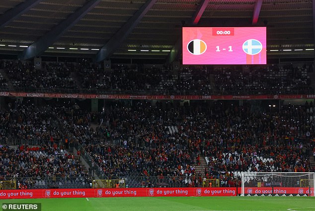 The Euro 2024 qualifying match in Brussels was abandoned at half-time with the score at 1-1