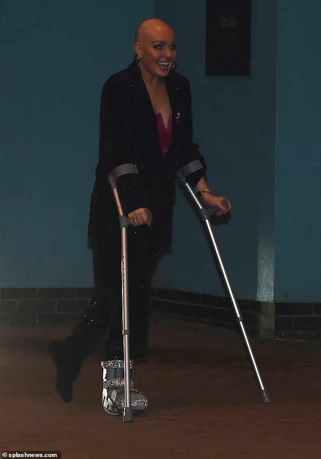 Setback: The Strictly Come Dancing pro recently shared the sad news that she broke her foot just days after completing her chemotherapy treatment