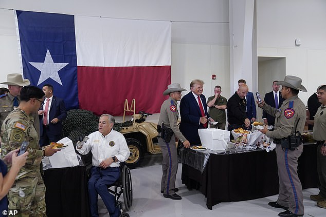 Trump appeared alongside Texas Governor Greg Abbott, who plans to support the ex-president in his 2024 bid for the White House