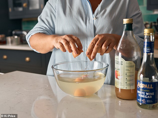 Food writer Anne Shooter tries out a new method that's been flying around the internet, which involves cracking your eggs into a bowl of cold, diluted vinegar before cooking them in a pan of barely simmering water.