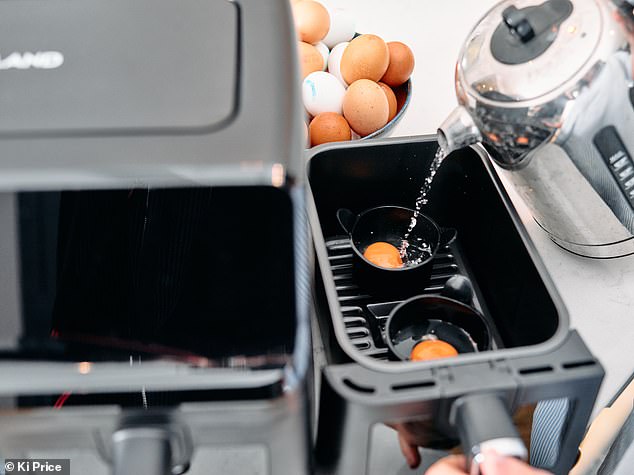 Unfortunately, poaching eggs in the air fryer was not a success - Anne had poached eggs, but they looked terrible