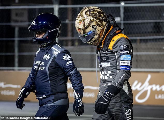 The McLaren driver crashed hard into the barrier after his rear axle locked and he spun