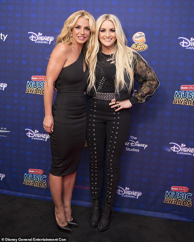 Feud: In her memoir, the Britney (L) criticizes Jamie Lynn's (R) behavior in their family home due to her poor treatment of their mother, who was struggling after the divorce of her marriage (pictured in 2001)