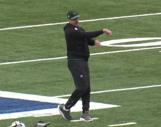 He's been dropping back for several weeks now, making throws before Jets games