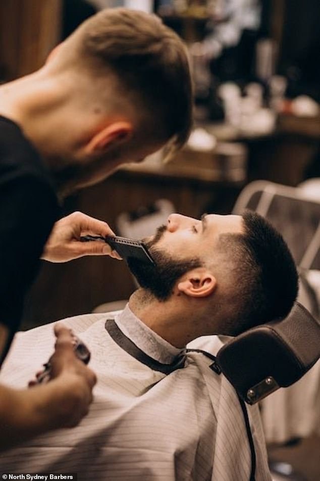 North Sydney Barbers (pictured) was forced to turn away customers and close around lunchtime on Wednesday