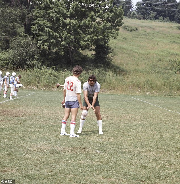 Namath imagined himself teaching at one of his camps during an ABC series in 1974