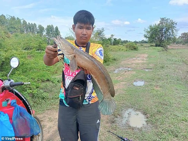 He and his friends were fishing in a canal in Nakhon Ratchasima province, Thailand on Sunday