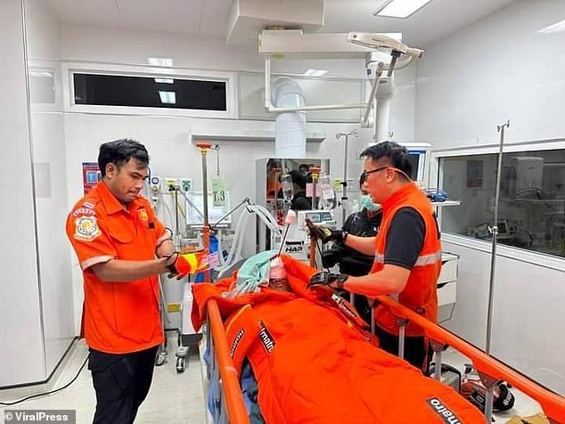 Surgeons at Maharat Nakhon Ratchasima Hospital successfully removed the harpoon without having to saw open Chaiyathorn's skull