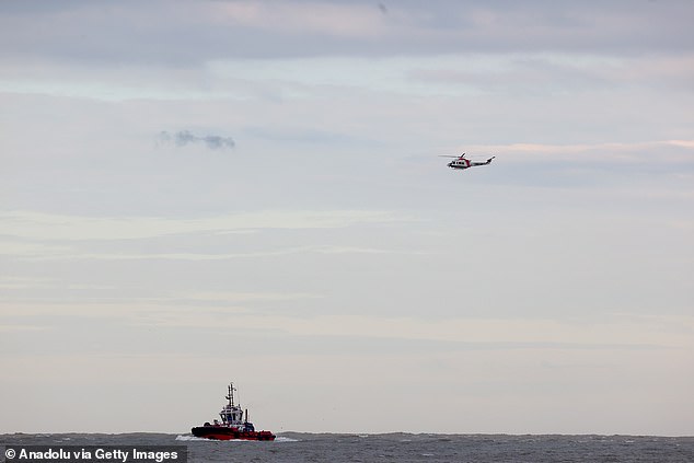 Sea and air search operations are being launched in the area where the Kafkametler ship sank on Monday after hitting the breakwater after leaving the port of Eregli, Turkey.