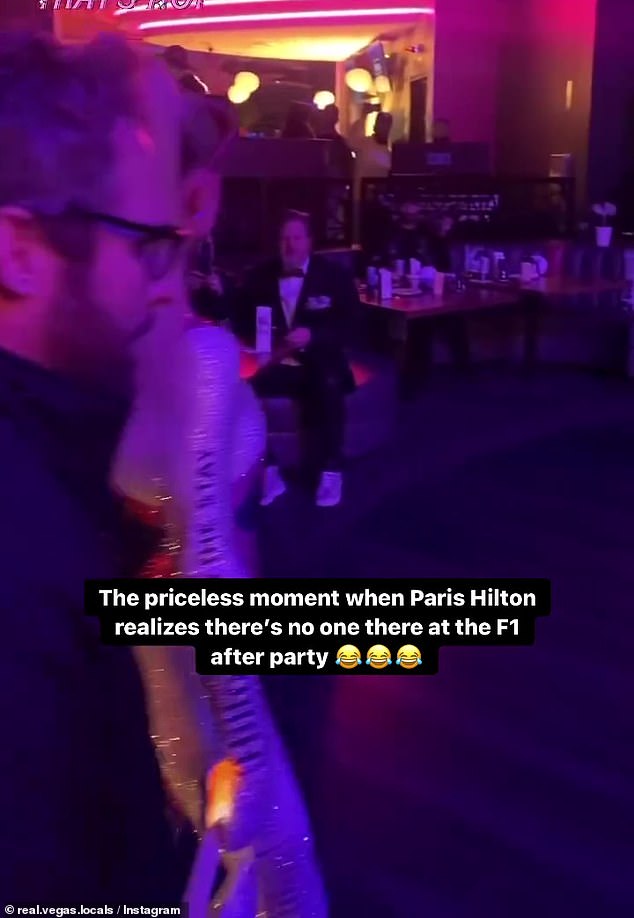 Empty: When the DJ arrived, the room appeared to be mostly empty in the video shared by the Real Vegas Locals Instagram account.  