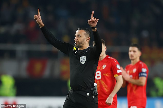 Referee Filip Glova disallowed the goal after England refused a lengthy VAR check