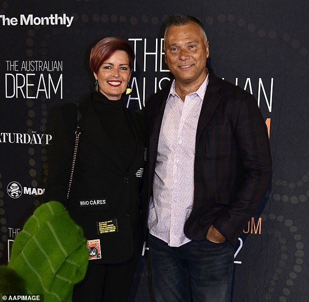 Grant (pictured with wife Tracey Holmes) left the ABC in August after receiving racist backlash for his comments about colonization ahead of King Charles' coronation in May