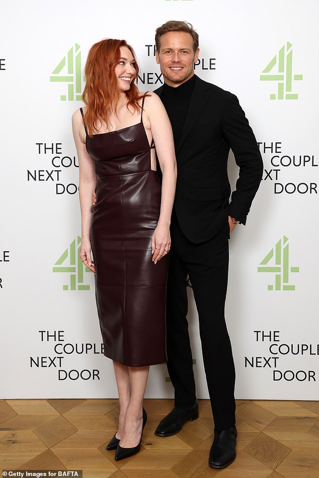 Co-stars: Eleanor's character Evie will harbor a deep attraction for her neighbor Danny, played by Sam.  The co-stars are pictured together during the show's preview