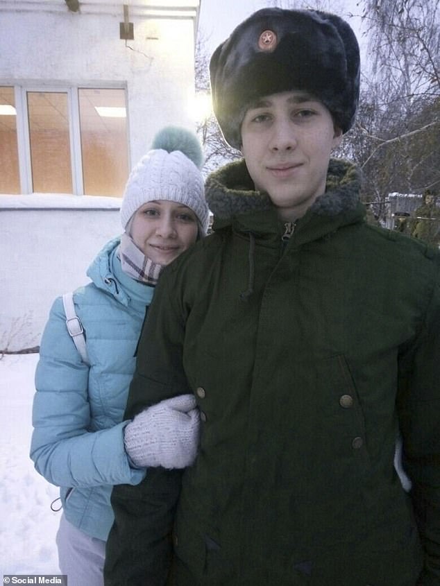 An anti-war protester, beautician Olga Kats, has vowed to challenge Putin after he flatly rejected her petition signed by 100,000 women to allow mobilized men to come home, including her brother (pictured together)