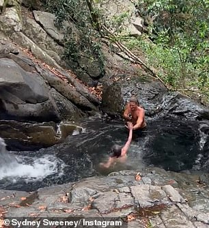 Friends: The Euphoria star gave a high five to a friend who filmed her from the water