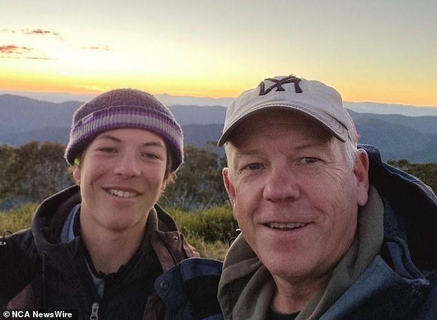 Charlie is pictured with his father, SA Police Commissioner Grant Stevens