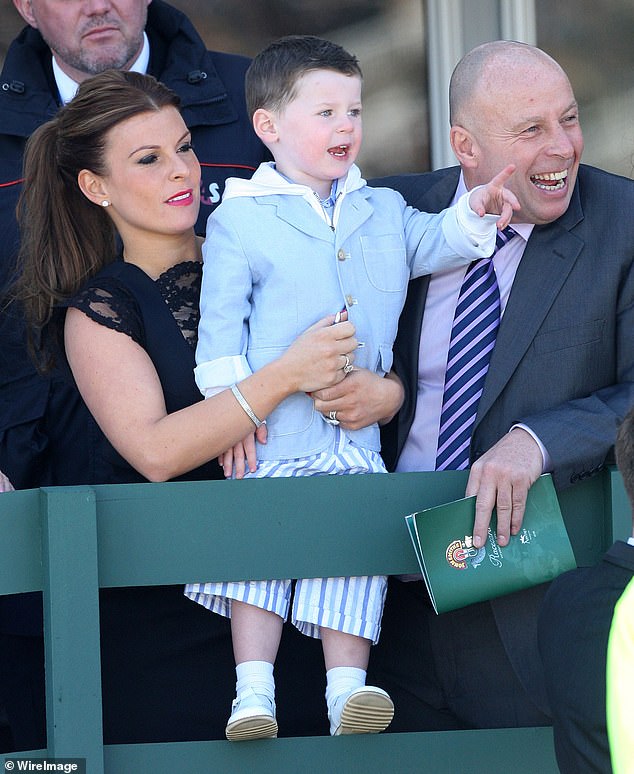 Sweet: During the interview, Coleen also revealed that her father Tony was in the room for the birth of all four of her children (pictured with her and Kai in April 2013)