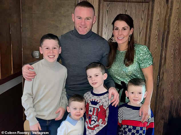 Family: Coleen shares four sons - Kai, 14, Klay, 10, Kit, seven, and Cass, five - with her former footballer husband Wayne