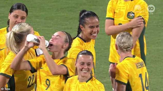 Fowler smiled broadly when she saw Cleary's face on the big screen during the Aussies' win over Taiwan