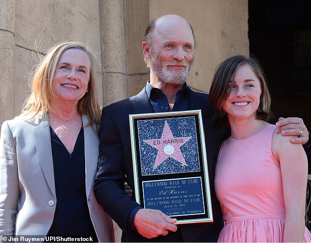 Family: The two are parents to daughter Lily Dolores Harris, pictured in 2015