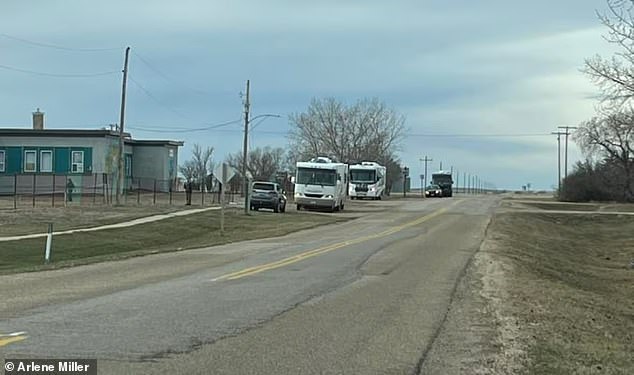 The group left the old school in Richmound (pictured), where they had installed a propane tank heater last week, after staying there for more than two months.