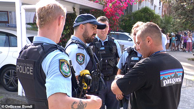 There was a heavy police presence in Bondi at the time of the arrest