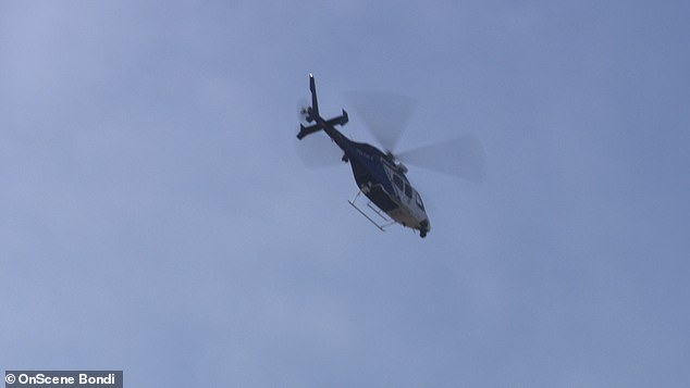 Footage showed a helicopter circling over the area in search of a 48-year-old man