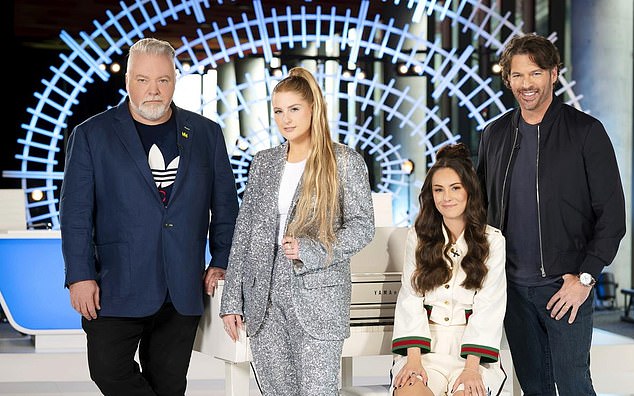 The rivals starred in Australian Idol alongside Amy Shark (second from right) and US hitmaker Meghan Trainor (second from left)