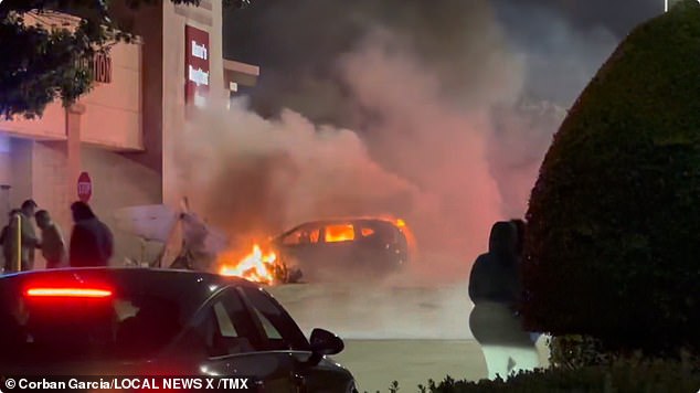 The horrific moment was captured on video showing the plane bursting into flames near a shopping center parking lot near West Park Boulevard and Midway Road in Plano, Texas.