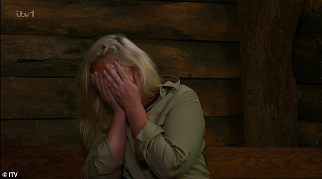 Shocked: As she walked through the camp, This Morning presenter Josie Gibson, 38, was stopped in her tracks when she looked at his cheeks.  She was left hysterical