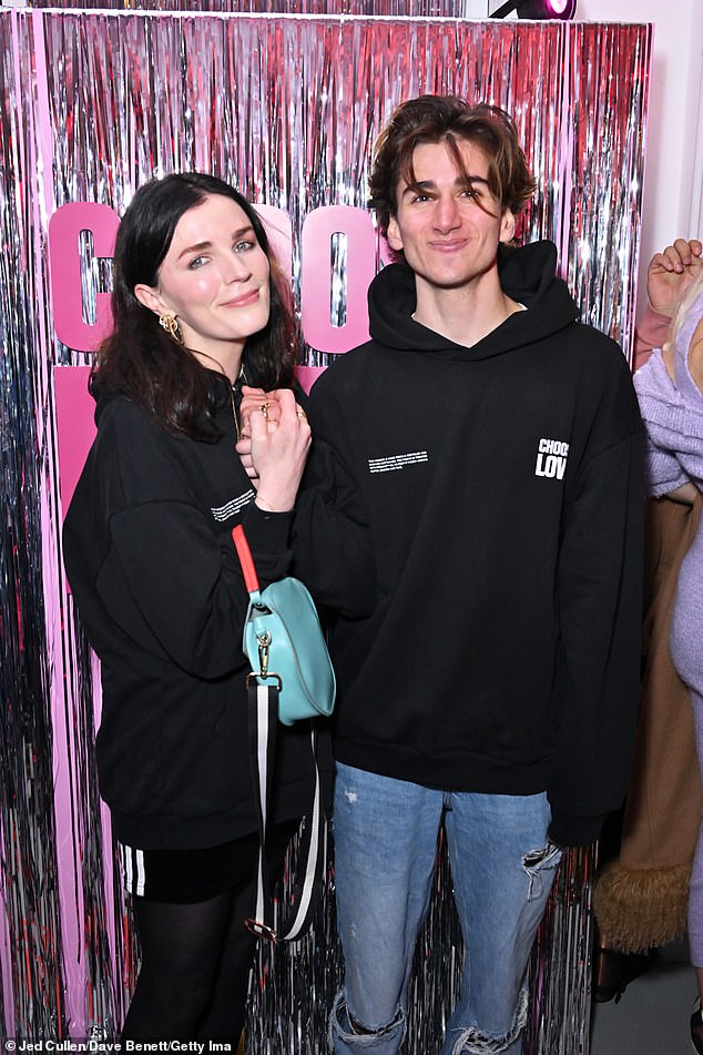 Charity: Aisling and Heartstopper actor Sebastian Croft wore the black Choose Love hoodies