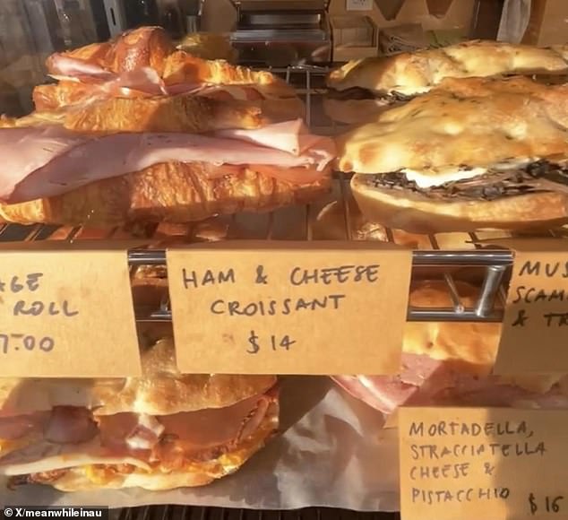 Aussies were outraged by the skyrocketing cost of a simple cheese and croissant sold in a Melbourne cafe (photo0