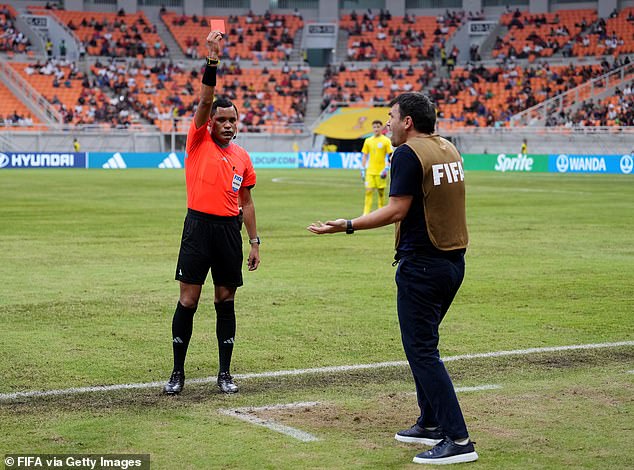 Rahmatullayev was sent off for his unsportsmanlike conduct, but his team ultimately won the match