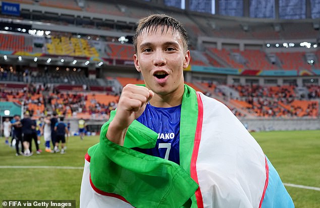 Lazizbek Mirzeav scored a stunning free-kick in the second half to send England's star players home