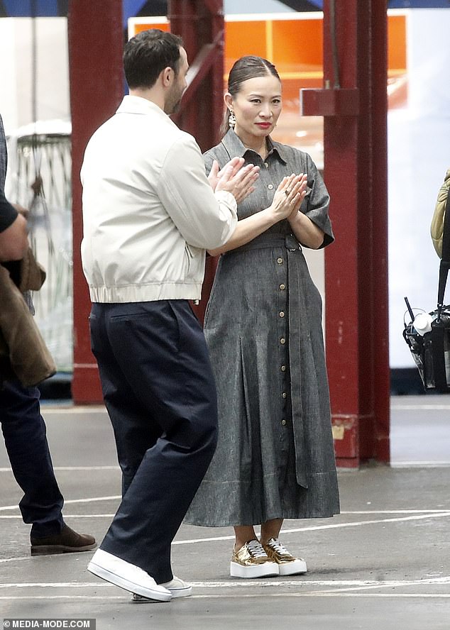 New judge Poh ling Yeow (pictured right) floated through the set in a chic yet sculptural gray gown