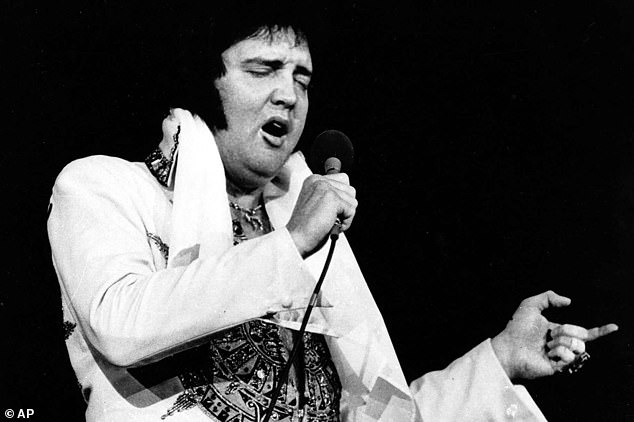 Icon: Elvis died in August 1977 at the age of 42, dependent on prescription drugs - pictured the same year