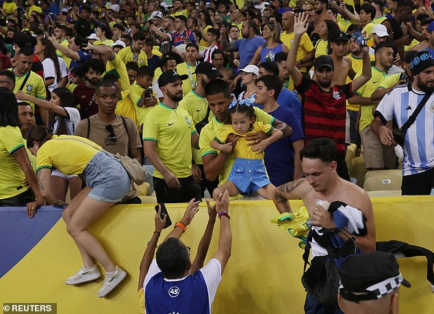 Fans were forced to try to flee the stands to avoid clashes with pitch support or the attacking officers