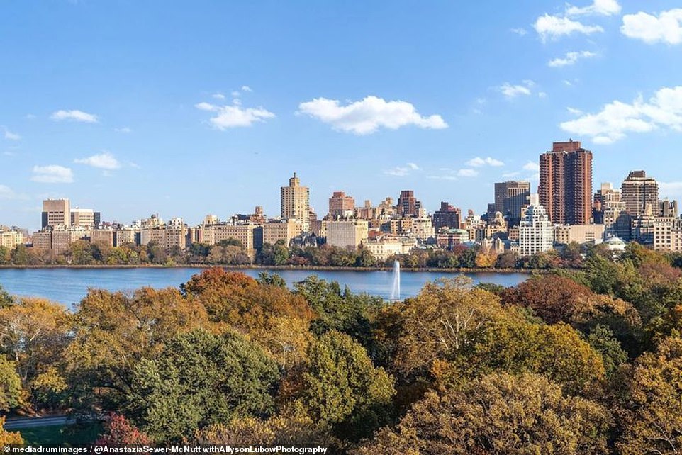 The four-bedroom, three-bathroom Manhattan property is just a short walk from Central Park and features more than 70 feet of frontage to the coveted outdoor space.